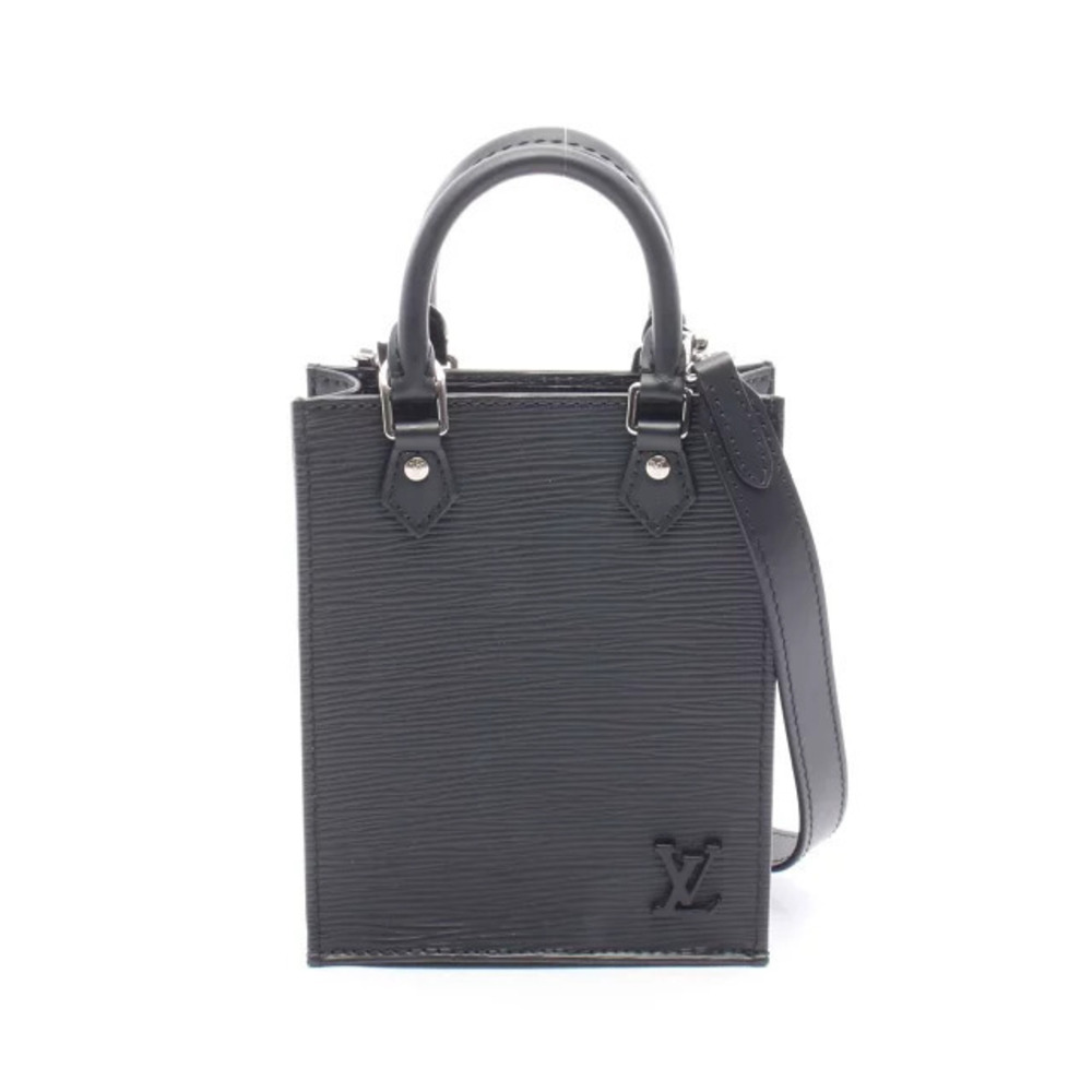 Louis Vuitton Sac Plat Epi Noir Black Handbag Leather Bag Black